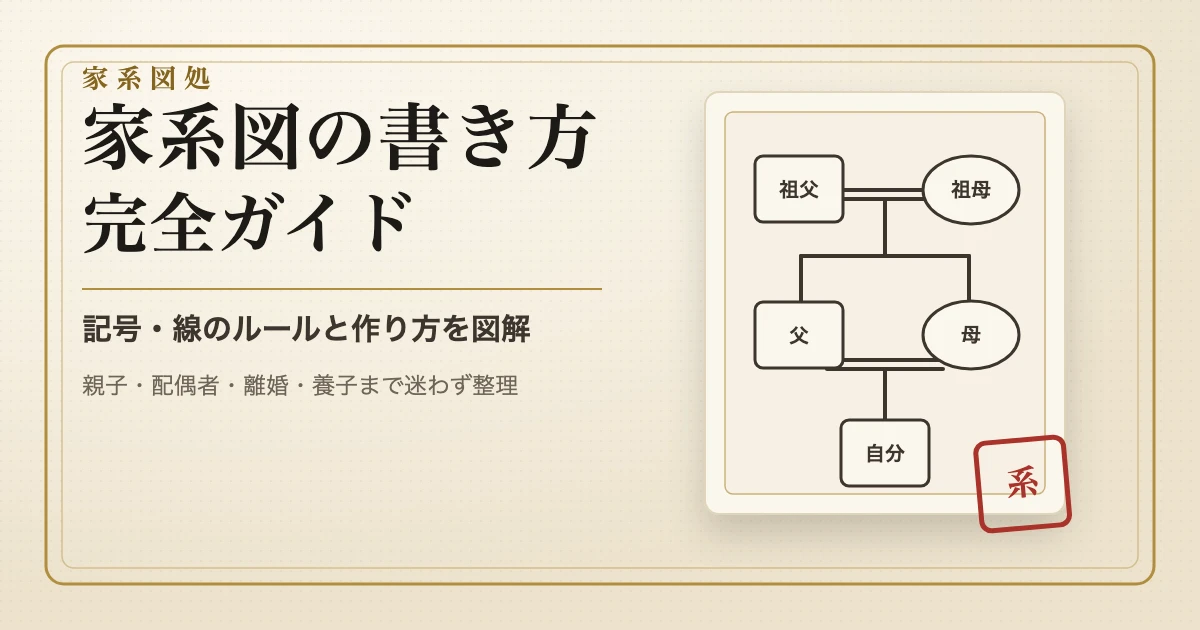 家系図の書き方完全ガイド|記号・線のルールと作り方を図解