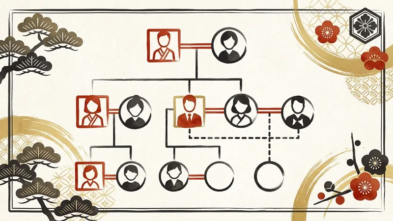 【図解】婿養子・内縁の家系図の書き方｜二重線と破線で表す