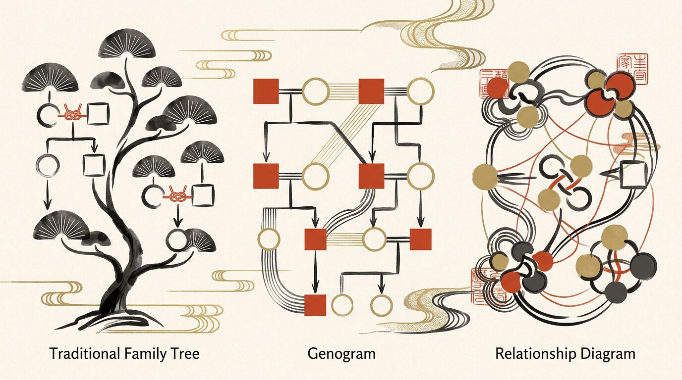 家系図とジェノグラム・系図・相関図の違い|目的別の使い分け