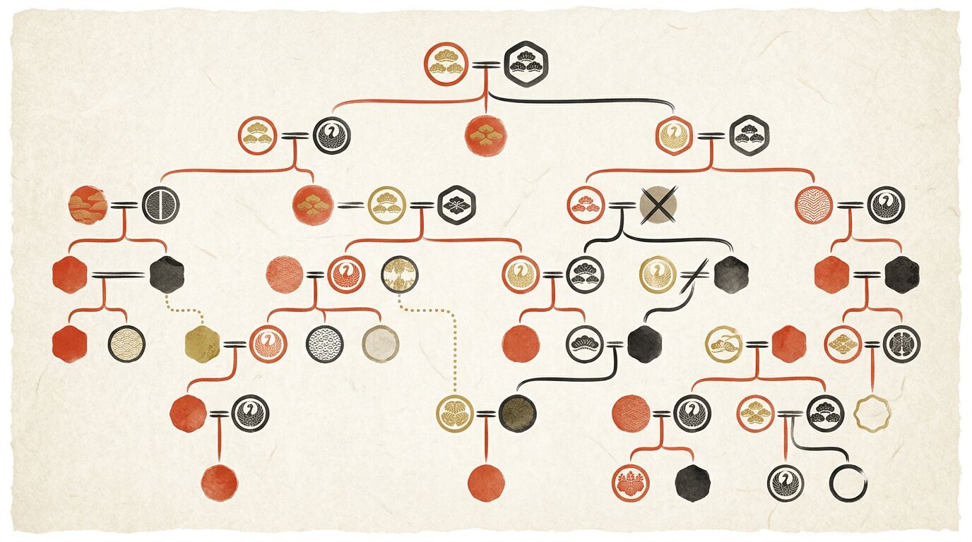 家系図とジェノグラム・系図・相関図の違いの図解