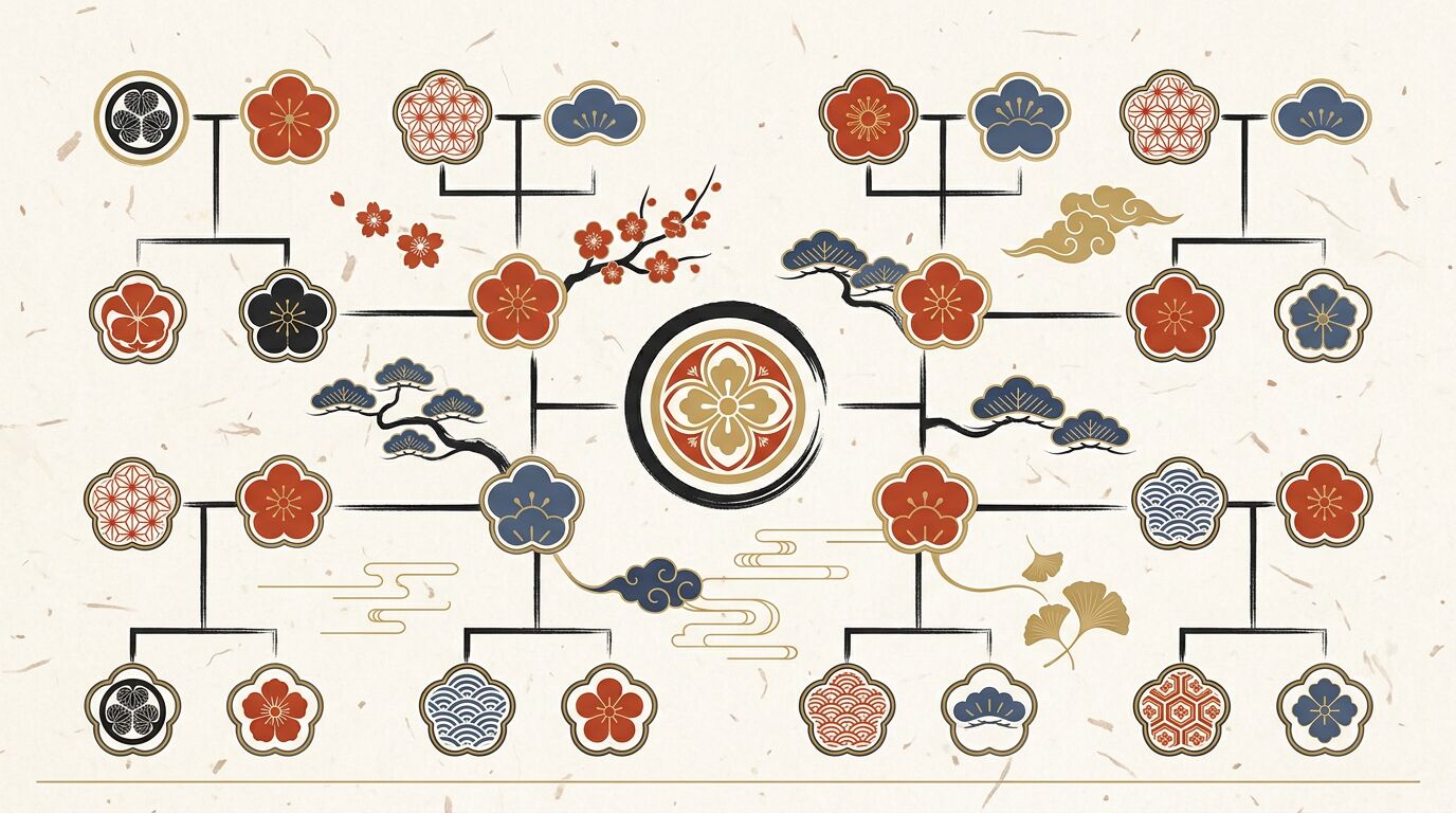 相続に家系図は必要かと相続人の範囲を整理した和モダンな図解