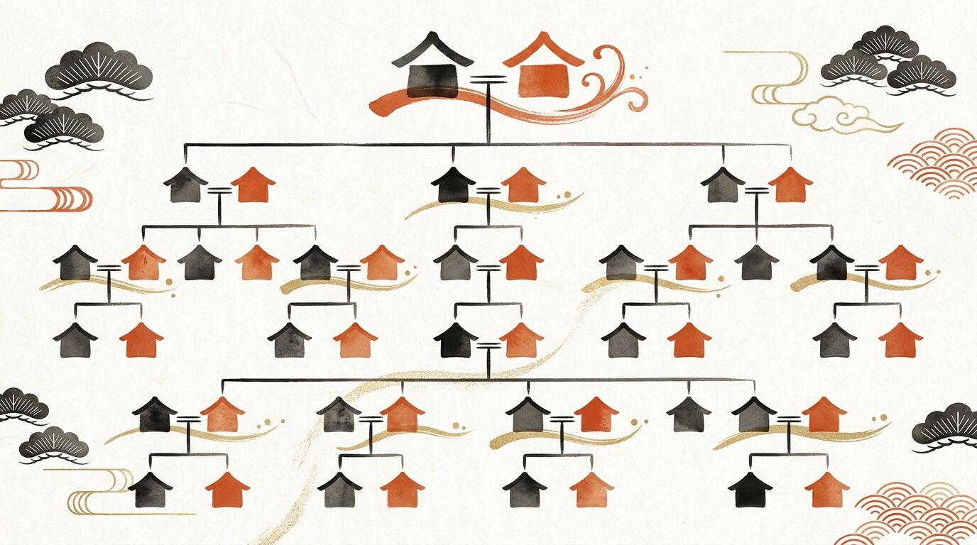 財閥の家系図|創業者と閨閥のつながりのイメージ