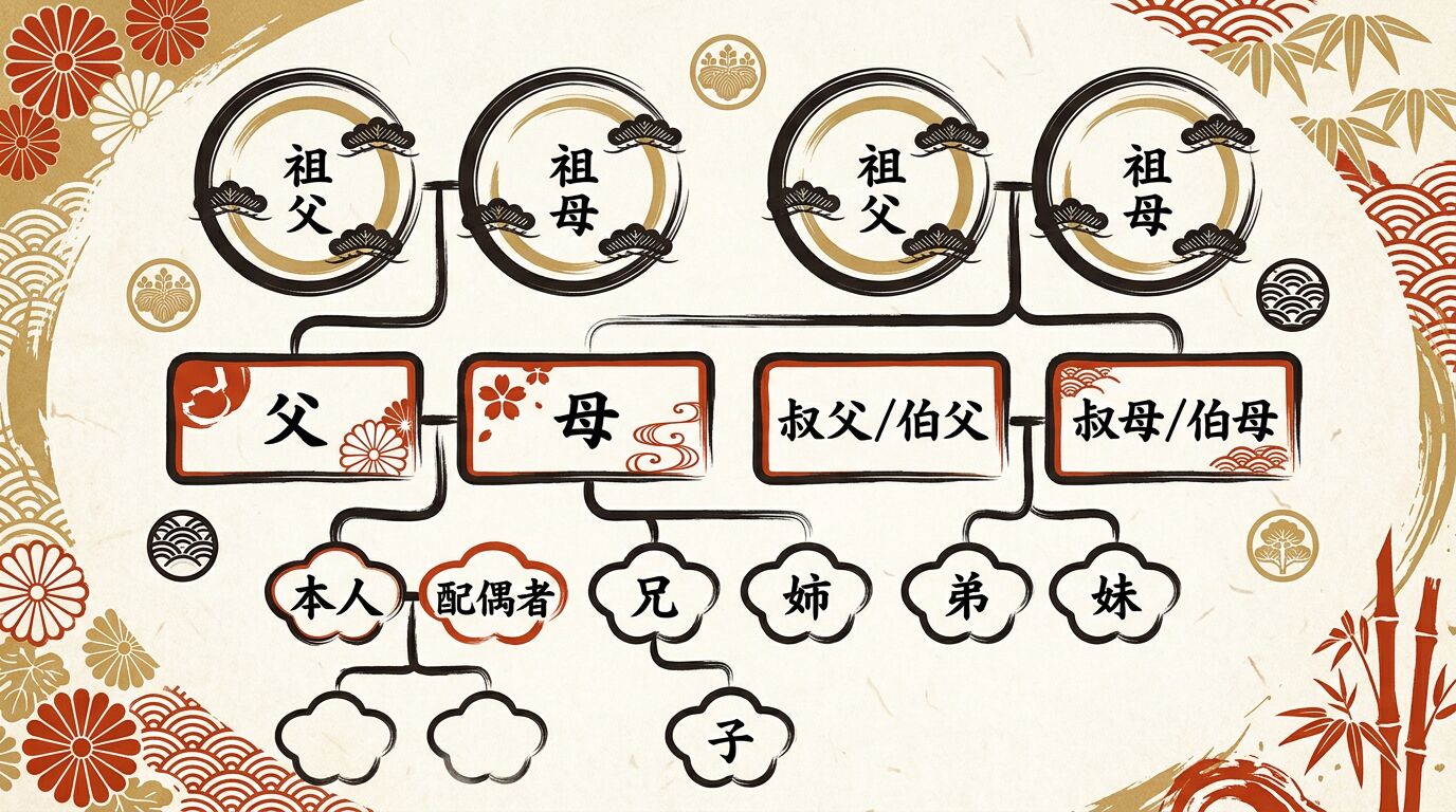 続柄「親（父母）・祖父母」とは？書き方・親等を家系図で解説